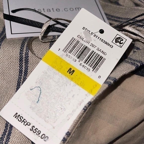 NWT 1.State Striped Linen Peplum Sleeveless Square Neck Crop Top - Picture 5 of 6